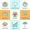 Investing and financing line icons set