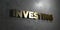 Investing - Gold sign mounted on glossy marble wall - 3D rendered royalty free stock illustration