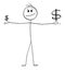 Investing and Profit, Vector Cartoon Stick Figure Illustration