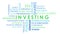 Investing and share market related words animated text word cloud.