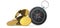 Investment concept with compass and gold coins