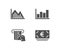 Investment graph, Report diagram and Credit card icons. Euro currency sign.