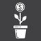 Investment growth glyph icon, business and finance