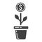 Investment growth glyph icon, business and finance