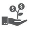 Investment growth glyph icon, finance and banking