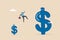 Investment growth high risk high reward, growing wealth or increase wages, salary or income, earning or profit savings concept,