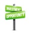 Investment opportunity road sign illustration