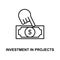 investment in projects line icon