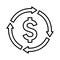 Investment, on, return, money, worth outline icon. Line vector design