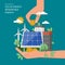 Investment in solar renewable energy vector illustration