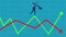 Investment volatility Profit chart up and down arrows