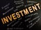 investment word displayed on chalkboard concept with related terminology