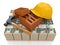 Investments in the construction industry - safety helmet, tools
