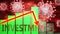 Investments, Covid-19 virus and economic crisis, symbolized by graph going down to picture that coronavirus affects Investments