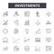 Investments line icons, signs, vector set, outline illustration concept
