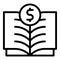 Investor book icon outline vector. Passive money