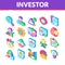 Investor Financial Isometric Icons Set Vector
