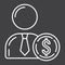 Investor line icon, business and finance