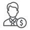 Investor line icon, finance and banking