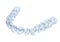 Invisalign braces or invisible retainer on white. Medically accurate dental 3D illustration