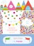 Invitation or banner for kids holiday - cute design of