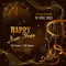 Invitation banner for new year party 2023. Concept illustration celebrating New Year. Luxury design with abstract waves,