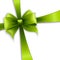 Invitation card with Green holiday ribbon and bow