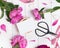 Invitation or card mock-up with beautiful peonies