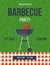 Invitation card, poster, flyer, banner, summer barbecue party, picnic.