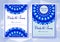 Invitation cards with blue mandala ornament