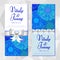 Invitation cards with blue mandala patterns