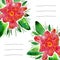 Invitation cards with watercolor blooming flowers. Use for notebook cover, brochure, flyer, invitations, wedding and thank you car