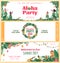 Invitation flyers set for Aloha Hawaiian party cartoon vector illustration.