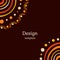 Invitation graphic card with stylized sun. Australian art. Aboriginal painting style