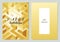 Invitation/greeting card template design, shining light golden maze