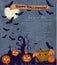 Invitation Halloween poster with cute monster.