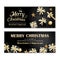 Invitation merry christmas poster banner and card design template on black background. Happy holiday and new year with gift boxes