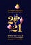 Invitation for New Year Eve celebration. Gold 2021 numbers. Elegance New Year 2021 greeting card artwork, brochure design template