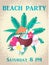 Invitation to the beach party poster