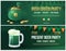 Invitation to feast day of St. Patrick. Leaflet with picture of pint of beer with white foam.