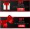 Invitation wirh red bow. Gift voucher