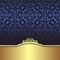Invite design: blue ornamental Background with golden Border