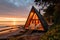 Inviting Cozy beach cabin. Generate Ai