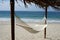 Inviting hammock on the beach