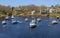 Inviting image with many fishing and excursion boats in the water, Perkins Cove,Maine,2016