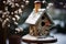 Inviting winter birdhouse feeder, a charming refuge for feathered companions