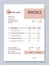 Invoice for cosmetic services. Bill form business invoice accounting.Vector illustration. Minimalist beauty industry