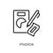 Invoice icon. Trendy modern flat linear vector Invoice icon on w