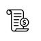 Invoice line icon in flat Payment and bill invoice