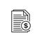 Invoice line icon in flat style.